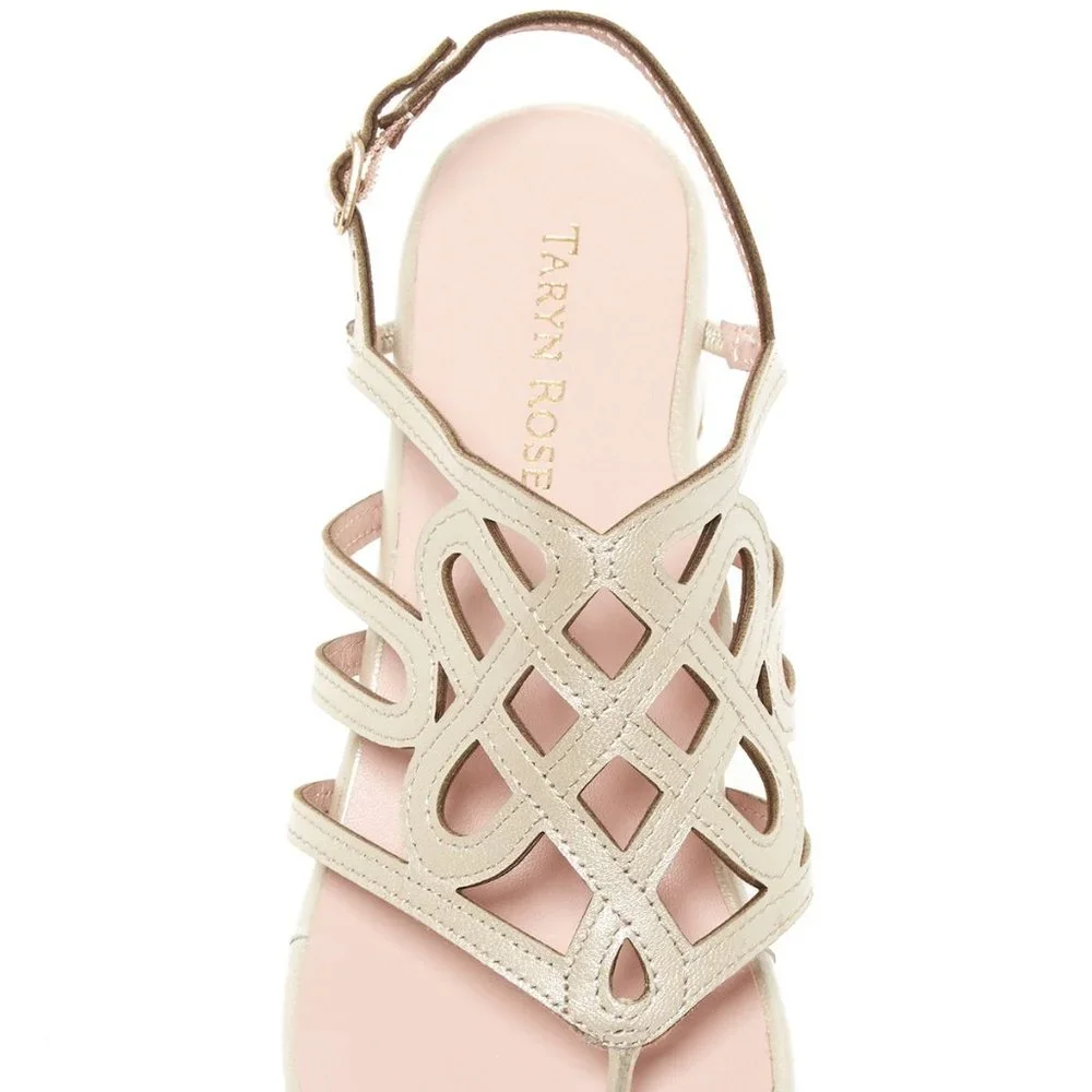 Taryn Rose NEW Sandals Slingback Strappy Wedge Comfort Shoe ALL Leather NIB 8.5 - Picture 4 of 10